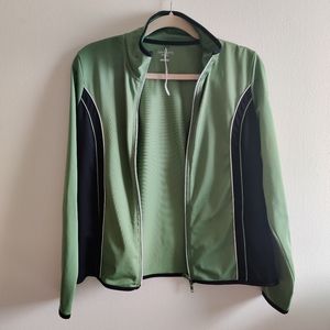 Oleg cassini jacket in medium in green and black combination
